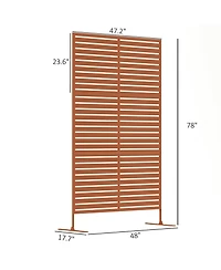 Outsunny Metal Outdoor Privacy Screen with Sd Outdoor Divider,