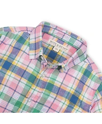 Hope & Henry Boys' Linen Long Sleeve Button Down Shirt - Kids