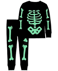 Carter's Toddler Girls Glow-in-The-Dark Skeleton Pajamas, 2 Piece Set