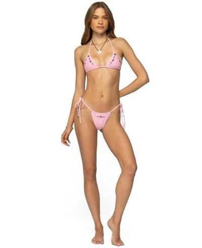 Edikted Womens Coralle Pink Bikini Set