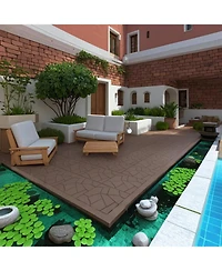 Streamdale 12" Deck Tiles, Diy Interlocking, Indoor/Outdoor, Easy Install, 44pcs Red Brown