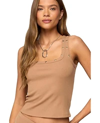Edikted Women's Hasel Grommet Ribbed Tank Top