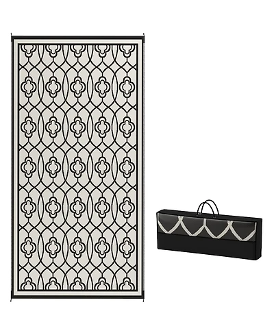 Outsunny Outdoor Rug, 9' x 18' Floor Mat, Lantern