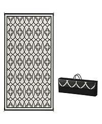 Outsunny Outdoor Rug, 9' x 18' Floor Mat, Lantern