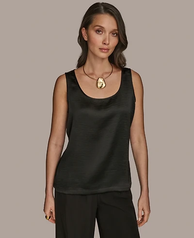 Donna Karan New York Women's Satin Scoop-Neck Tank Top