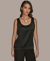 Donna Karan New York Women's Satin Scoop-Neck Tank Top