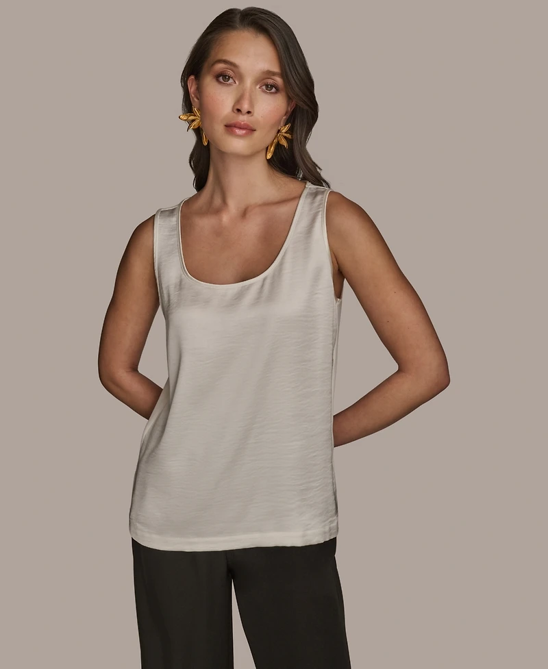 Donna Karan New York Women's Satin Scoop-Neck Tank Top
