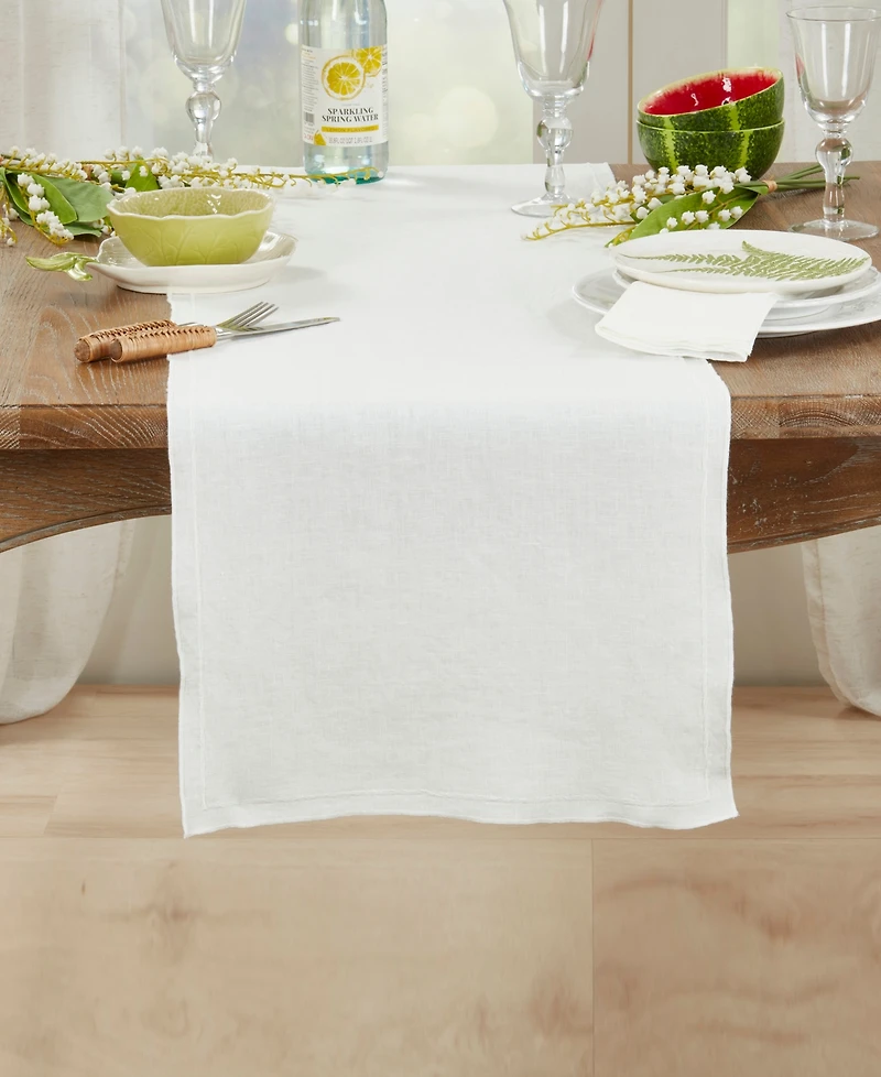 Saro Lifestyle Stonewashed Overlock Edge Table Runner