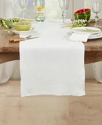 Saro Lifestyle Stonewashed Overlock Edge Table Runner