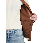 Guess Women's Belted Faux-Shearling Coat