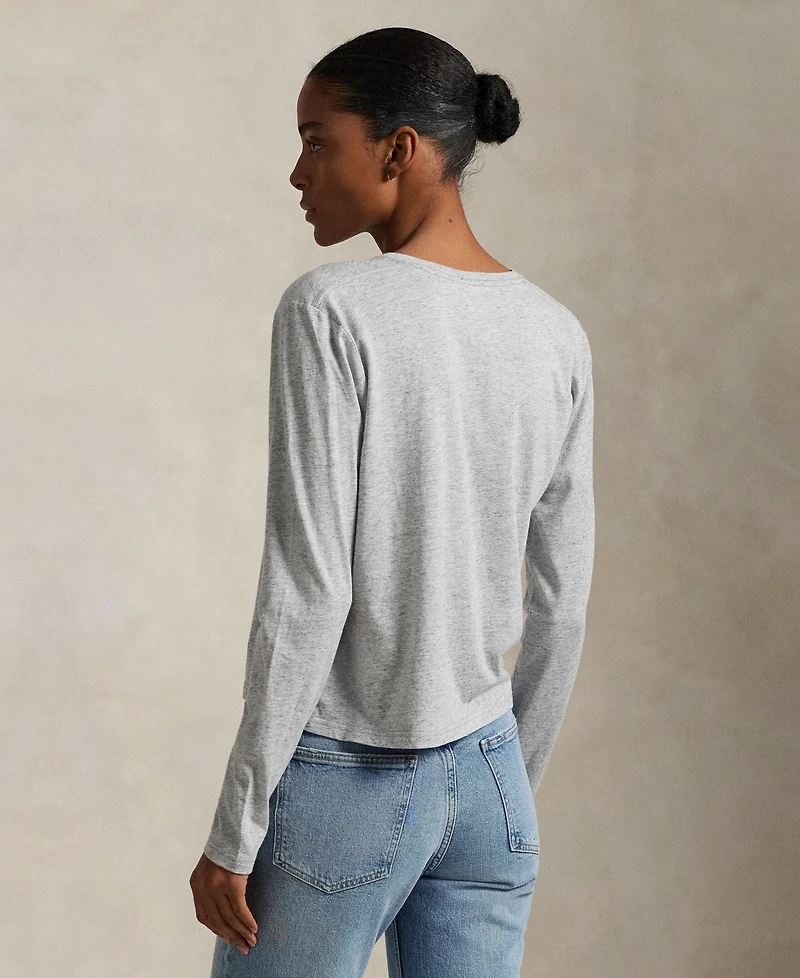 Polo Ralph Lauren Women's Shrunken-Fit Jersey Long-Sleeve Tee
