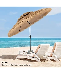 Gymax 7 Ft Hawaiian Style Umbrella Sun-proof Thatched Patio Tiki Umbrella w/8 Ribs