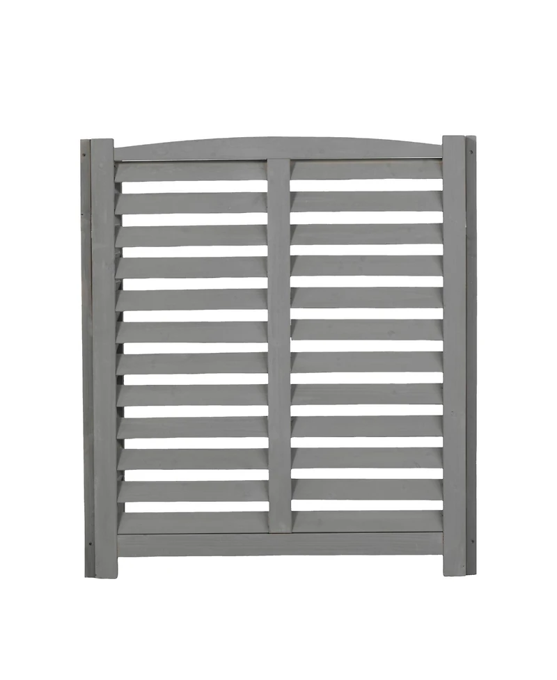 3-Panel Outdoor Ac Fence, 32"W x 38"H Wooden Privacy Screen