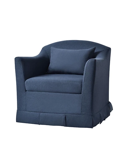 Terri Modern Slipcovered Swivel Armchair