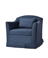 Terri Modern Slipcovered Swivel Armchair