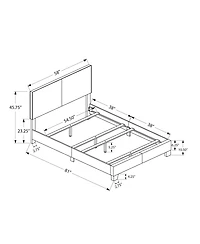 Solid and Manufactured Wood Full Upholstered Faux Leather Bed Frame
