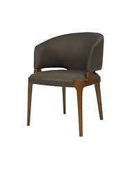Upholstered Faux Leather Wing Back Dining Arm Chair