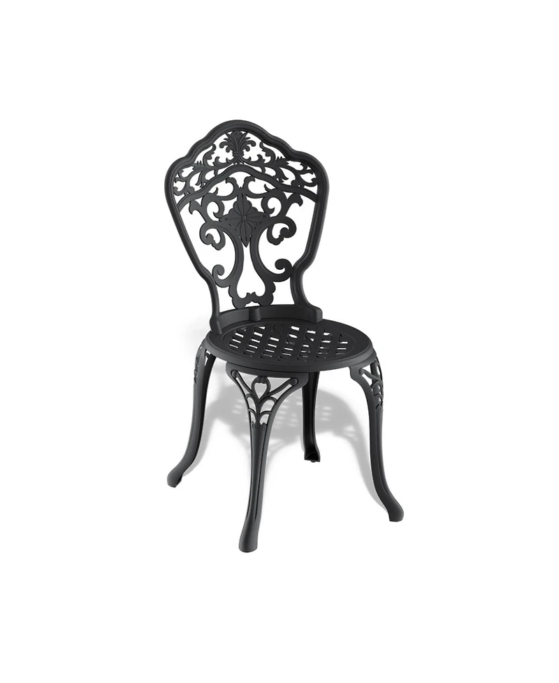 Streamdale Cast Aluminum Patio Dining Chair 2PCS With Black Frame