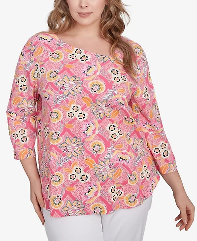 Ruby Rd. Plus Floral Knit Top