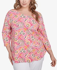 Ruby Rd. Plus Floral Knit Top