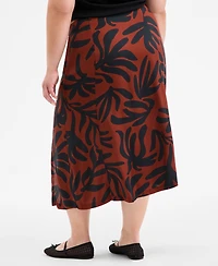 On 34th Trendy Plus Underwater Floral Slip Skirt, Exclusively at Macy's
