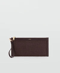Mango Women's Natural Fiber Clutch Bag