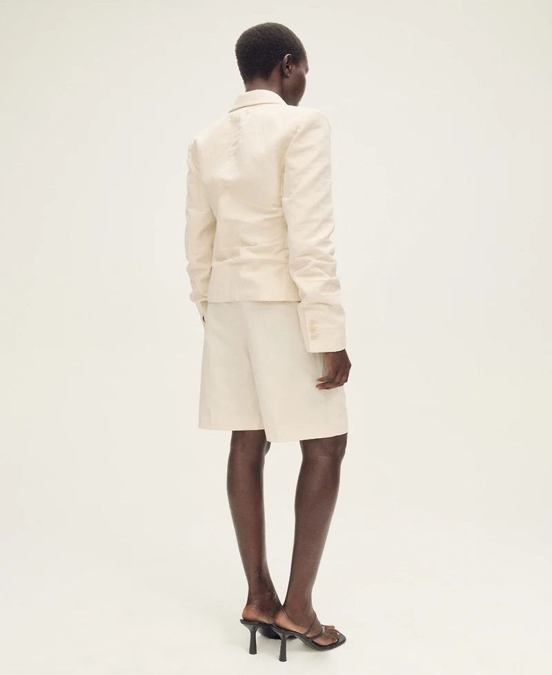 Mango Women's Linen-Blend Suit Bermuda Shorts