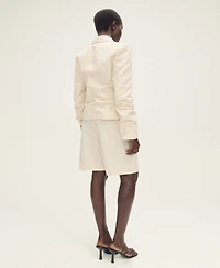 Mango Women's Linen-Blend Suit Bermuda Shorts