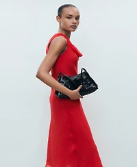 Mango Women's Draped Neck Lyocell Dress
