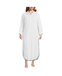 Lands' End Plus Eyelet Button Down Maxi Cover-up Dress