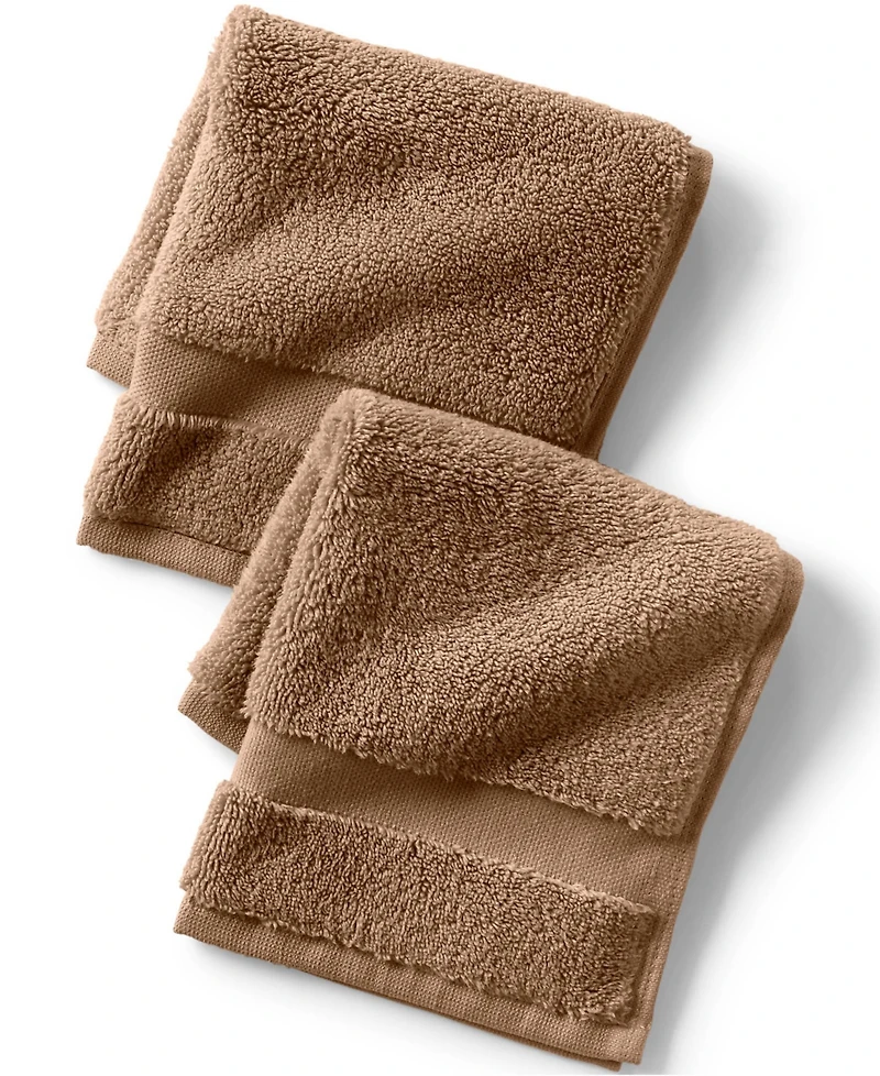Lands' End Essential Cotton 2-Piece Washcloth Set