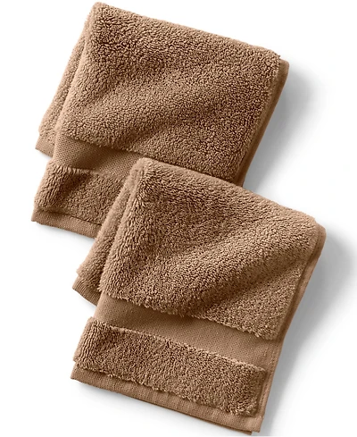 Lands' End Essential Cotton 2-Piece Washcloth Set