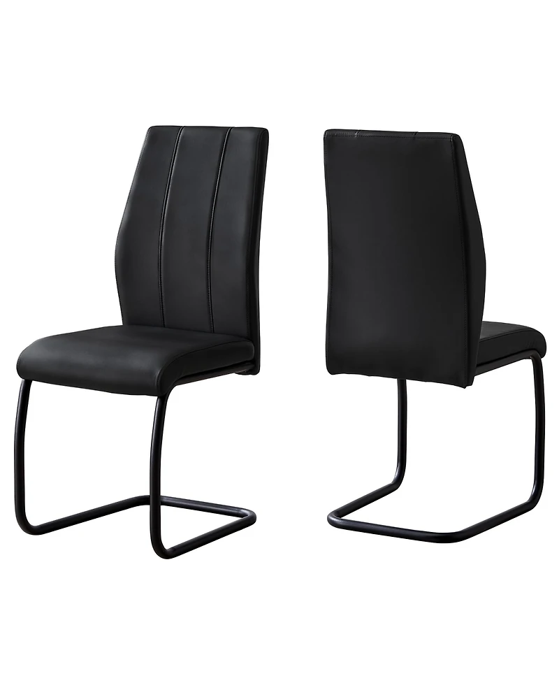 Set of Two Upholstered Faux Leather Dining Side Chairs