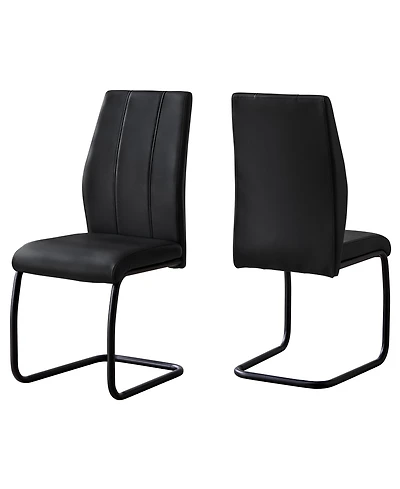 Set of Two Upholstered Faux Leather Dining Side Chairs