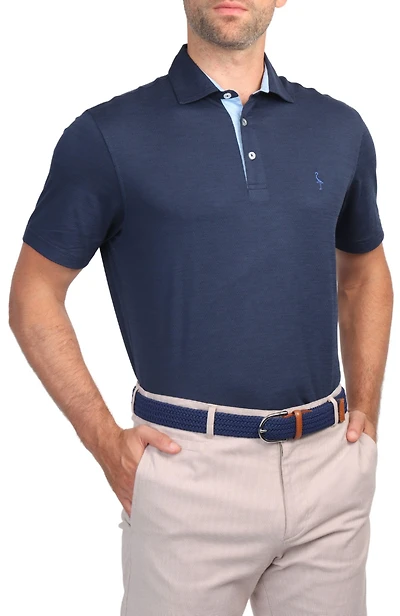 Tailorbyrd Men's Melange Mesh Performance Polo