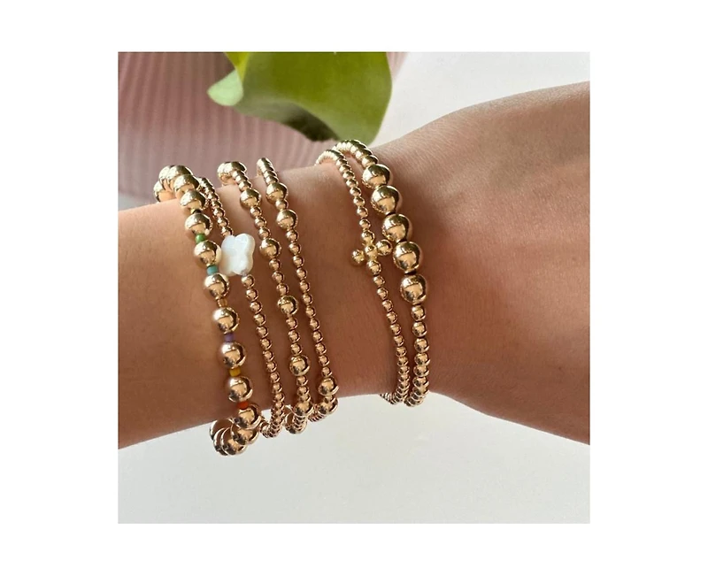 Gold Filled 4+7mm Bead Bracelet