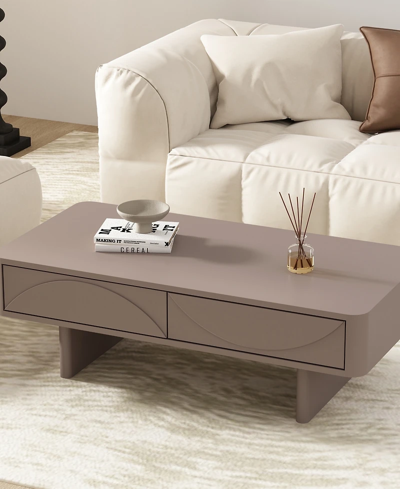 Manhattan Comfort 47.2" Wood Ella Modern 2-Full Extension Drawer Coffee Table