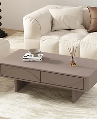 Manhattan Comfort 47.2" Wood Ella Modern 2-Full Extension Drawer Coffee Table