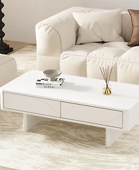 Manhattan Comfort 47.2" Wood Ella Modern 2-Full Extension Drawer Coffee Table