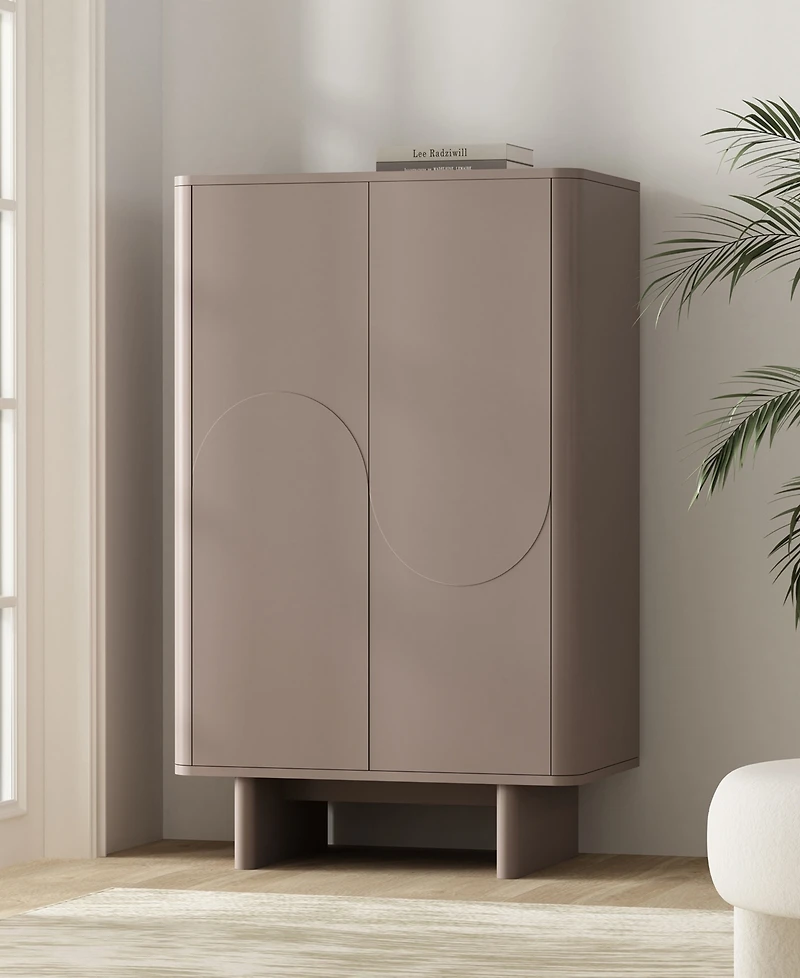 Manhattan Comfort Ella 51.4" Modern 3-Shelf Accent Cabinet