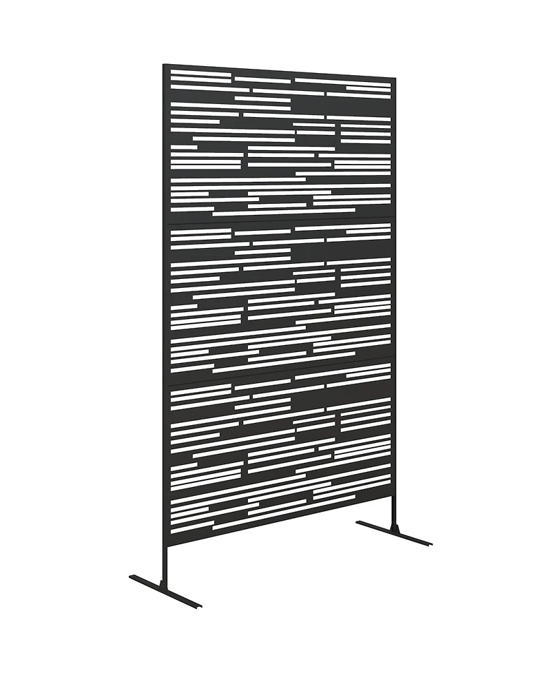 Outsunny 78" H x 48" W Metal Outdoor Privacy Screen,