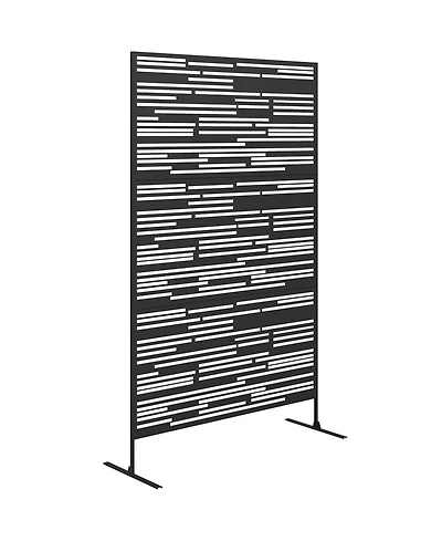 Outsunny 78" H x 48" W Metal Outdoor Privacy Screen,