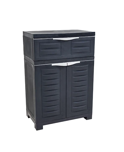 Versatile Plastic Storage Cabinet with Adjustable Shelf - 34.5"
