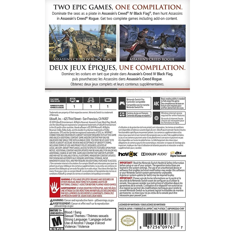 Assassin's Creed: The Rebel Collection code-in-box for Nintendo Switch