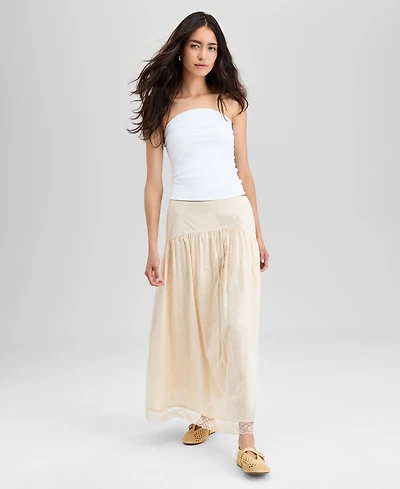 And Now This Women's Drop-Yoke Embroidered Maxi Skirt, Exclusively at Macy's