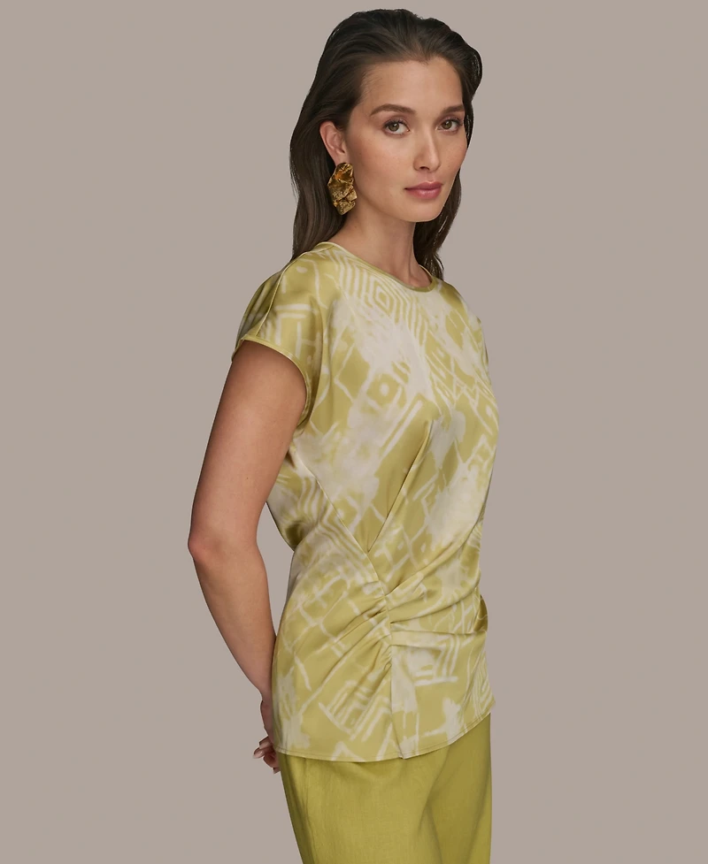 Donna Karan New York Women's Cap-Sleeve Printed Top