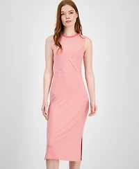 Tommy Hilfiger Women's Striped Crossover Midi Dress