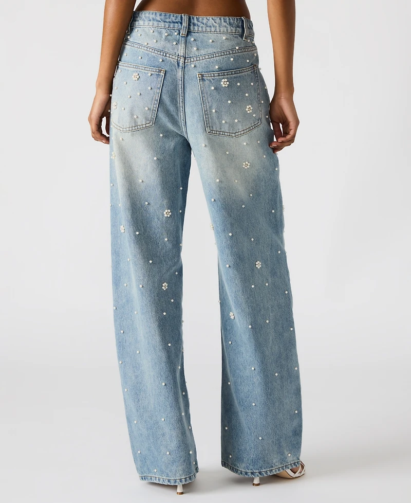 Steve Madden Women's Denim Fianna Barrel-Leg Jeans