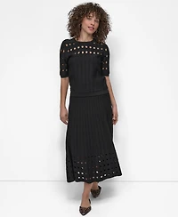 Dkny Women's Crepe Cut-Out Sweater
