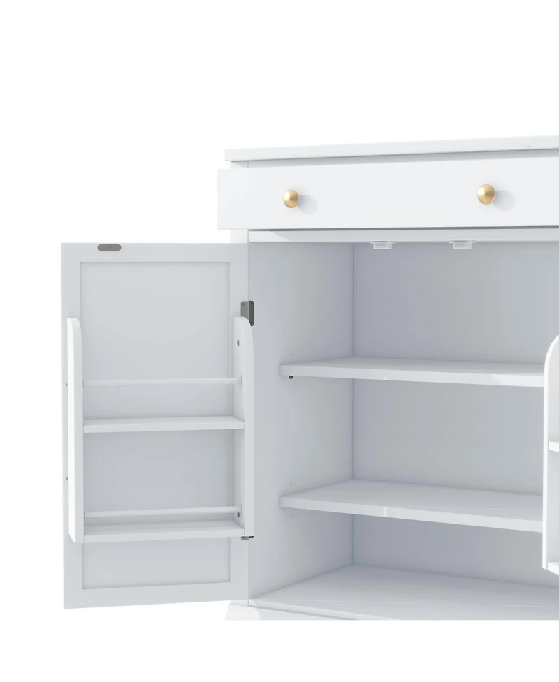 Streamdale Modern Freestanding Kitchen Pantry with Drawer & Adjustable Shelves